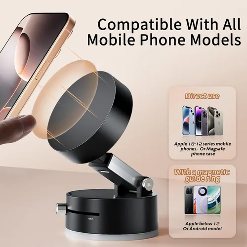 Miniatura 4 de Newvenper Soporte magnético para teléfono al vacío, soporte de teléfono con ventosa actualizado, aplicación multiescenario, soporte magnético