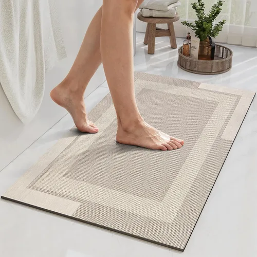 YDKGL Alfombra de Baño Antideslizante, Respaldo de Goma Ultra Delgada Alfombras de Baño que Caben Debajo de la Puerta Secado Rápido Súper Absorbente