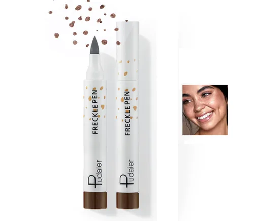 AKARY Pluma de pecas – Pecas de imitación profesional de punto suave resistente al agua para maquillaje natural sin esfuerzo besado por el sol