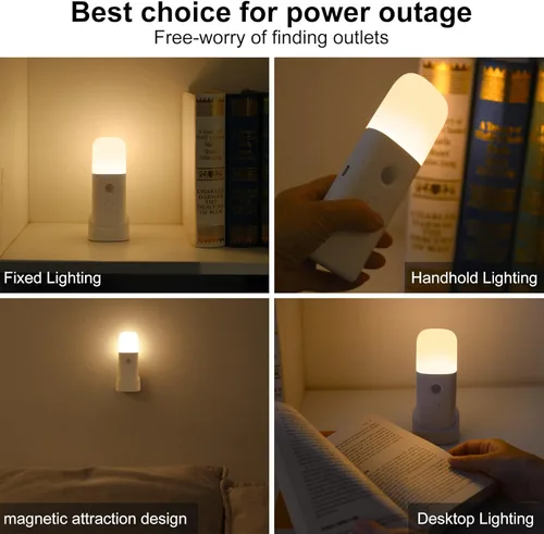 Miniatura 4 de CREWEEL Luz nocturna con sensor de movimiento, luces nocturnas regulables con 5 niveles de brillo, luz recargable de 2000 mAh, luz con sensor