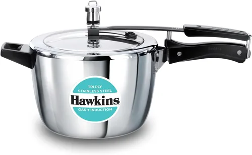 Miniatura 12 de Hawkins Olla a presión de acero inoxidable triple de 2,5 litros, cocina de tapa interior, plata (HSST25)