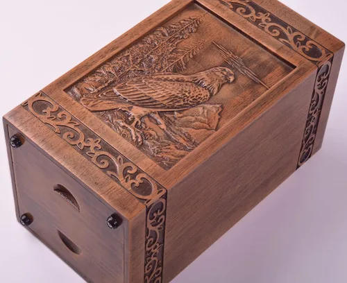 Miniatura 3 de KIMNAG Urna de cremación de madera para cenizas de madera humanas, caja decorativa, urnas funerarias para adultos, hombres y mujeres, con bolsa
