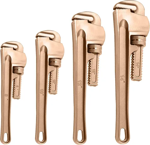 Miniatura 16 de WEDO Llave de tubo sin chispas (longitud 23.622 in, apertura máxima 2.953 in), llave de fontanería recta sin chispas, llave de seguridad sin Bronce