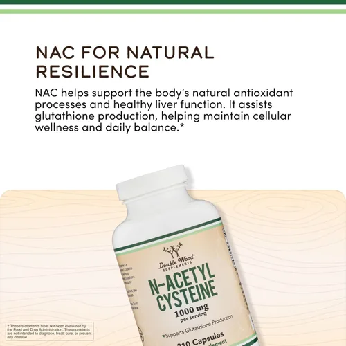 Miniatura 5 de Suplemento NAC N-acetil cisteína (1,000 mg por porción, 500 mg por cápsula, 210 cápsulas) (probado por terceros) con tecnología de enmascaramiento