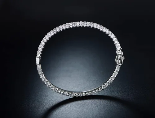 Miniatura 7 de Barzel Pulsera de eternidad chapada en oro de 18 quilates