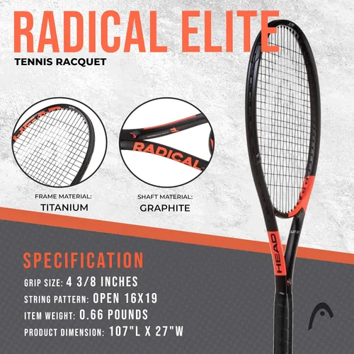 Miniatura 2 de HEAD Ti. Radical Elite - Raqueta de tenis Pre-encordado