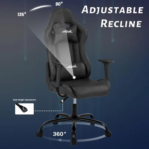 Miniatura 5 de Silla Gamer - Silla reclinable ergonómica de respaldo alto para juegos de PC con reposacabezas y soporte lumbar para adultos y niños de 8 a 12 años