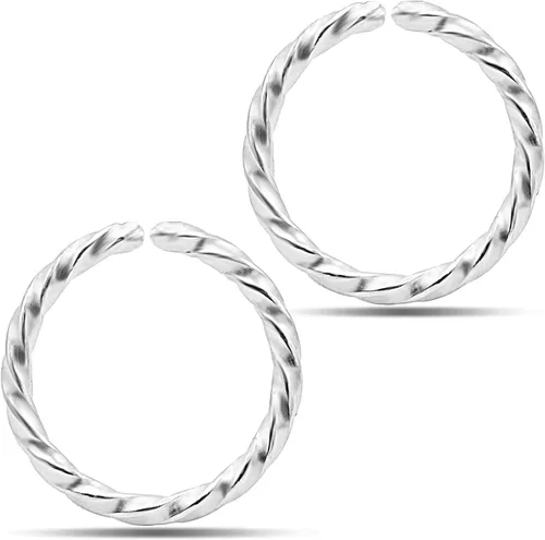 Aretes de aro pequeños para mujeres y niñas, de plata de ley, para cartílago, nariz, hélice, caracola, tragus, calibre 20, 0.27 pulgadas