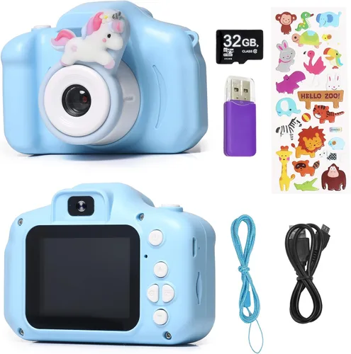 Cámara para niños, regalos de cumpleaños de Navidad para niños de 3 a 9 años, cámaras de video digitales HD para niños pequeños, juguete portátil