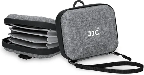 JJC Bolsa de filtro de lente dura, estuche de filtro de 4 bolsillos para filtro circular de hasta 3.740 in con trabilla para cinturón, a prueba de