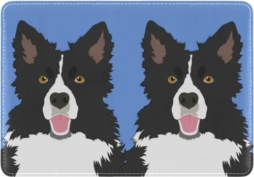 Miniatura 2 de My Daily - Funda protectora para pasaporte de piel con diseño de perro lindo, perro 4, Cartera delgada