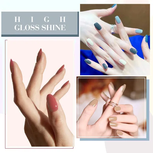 Miniatura 4 de CANNI Juego de esmaltes de uñas de gel marrón sin hema, 6 colores de 0.3 onzas líquidas, kit de esmalte de gel de color marrón claro, azul nude, kit