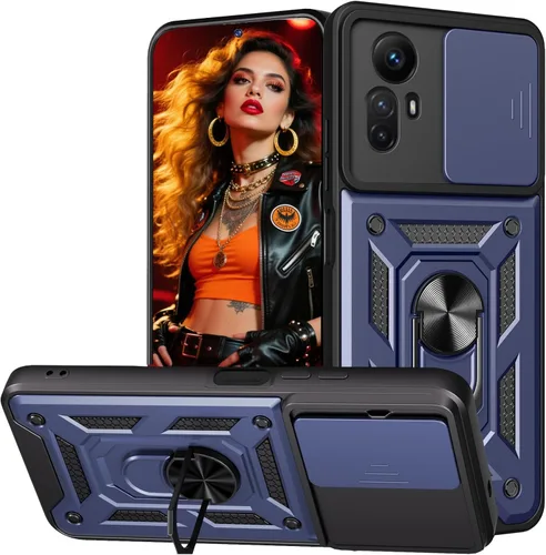 Miniatura 10 de Funda de teléfono celular para Xiaomi Redmi Note 12S, protección resistente con cubierta deslizante para cámara, soporte giratorio de metal de 360°
