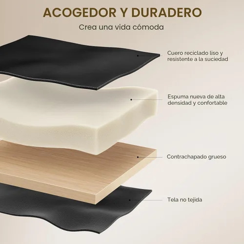 Miniatura 4 de Memobarco Taburete de tocador de cuero de 18 pulgadas, banco de tocador con patas en X de metal, taburete otomano con asiento acolchado grueso