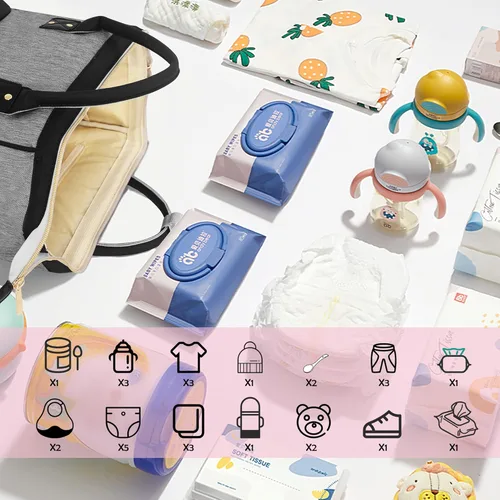 Miniatura 2 de Mochila para pañales Femuar, multifuncional, para maternidad, bolsa de pañales para bebés, de gran capacidad, para niñas y niños, mochila de viaje