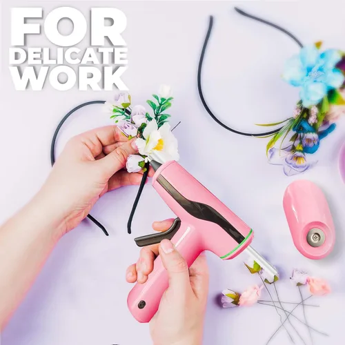 Miniatura 4 de Kit de pistola de pegamento caliente inalámbrica MONVICT, pistola de pegamento rosa mini recargable USB-C con 40 piezas de barras de pegamento