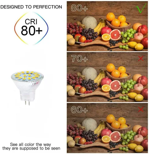 Miniatura 4 de Lxcom Lighting Bombilla LED MR11, paquete de 6 bombillas LED de 5 W, 40 W, reemplazo halógeno GU4 base bi-pin luz diurna blanca 6500K MR11 foco
