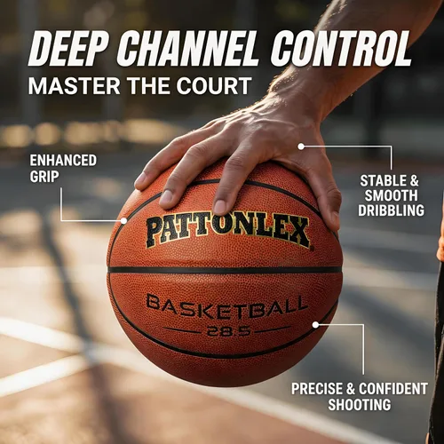 Miniatura 5 de Basketball Ball – Official Size– Composite Leather Indoor/Outdoor Basketball for Men, Women & Girls, with Pump Marrón-NO.6