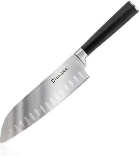 GINSU Cuchillo Santoku forjado serie Chikara de 7 pulgadas - Cuchillo de cocina de acero inoxidable 420J prémium