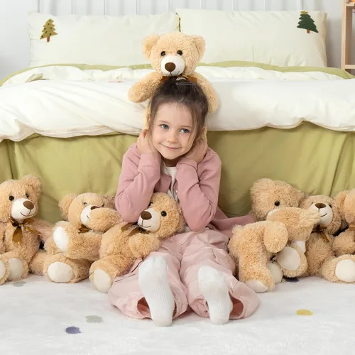 Miniatura 7 de MaoGoLan Paquete de osos de peluche para baby shower, 12 paquetes de pequeños osos de peluche en oferta, osos de peluche pequeños de 13.5" de felpa