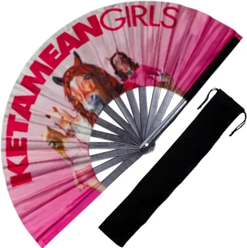 Miniatura 7 de Ventilador de mano decorativo para rave, grandes abanicos plegables para festivales, Drag Queen y Burlesque, bonitos accesorios holográficos