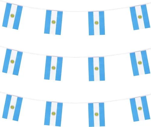 Miniatura 26 de ZXvZYT Cadena de bandera mexicana de México, pequeñas banderas de banderín de México, para gran apertura, eventos deportivos nacionales