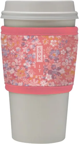 Miniatura 186 de Sok It HotSok Coffee & Tea - Funda de neopreno con aislamiento reutilizable (floral abstracto)