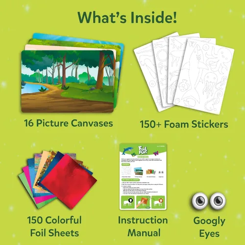 Miniatura 3 de Skillmatics Foil Fun - Mega pack de animales, arte sin desorden para niños, kits de manualidades y suministros, actividad creativa de bricolaje