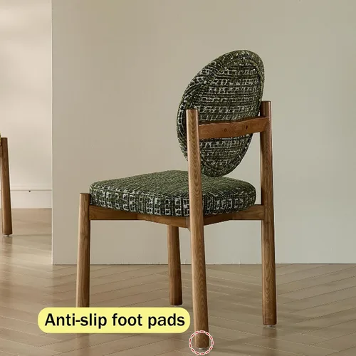 Miniatura 8 de Upholstered Dining Chairs with Fabric/Plush Cushion, Wooden Dining Room Chair Set of 1/2/4, Kitchen Chair for Living Room Balcony Black+brown