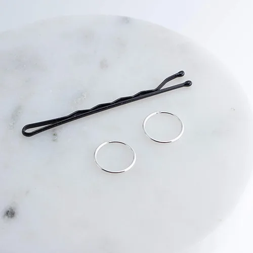 Miniatura 23 de Juego de 2 pares de anillos de nariz para cartílago pequeños para mujer, tragus, tabique, hélix, múltiples piercings finos