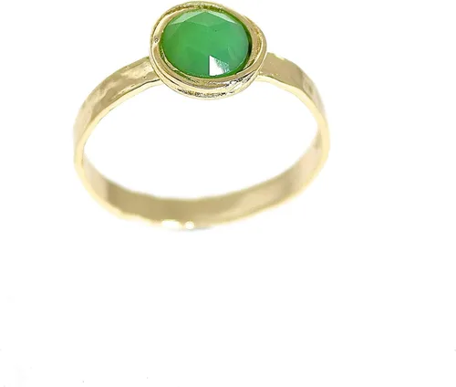 Miniatura 3 de Anillo de oro de piedras preciosas, anillo de piedra chapada en oro de 14 quilates, anillo de piedra apilable, anillo de oro de piedra pequeña