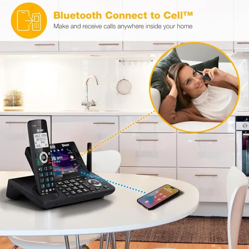 Miniatura 4 de AT&T DLP73590 - Teléfono inalámbrico DECT 6.0 de 5 manos para casa y oficina con contestador, pantalla a color de 5", acceso directo de un toque