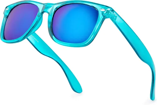 Retro Rewind lentes de sol con montura translúcida, coloridos, tipo neón, de los años 80, espejados, para hombres y mujeres