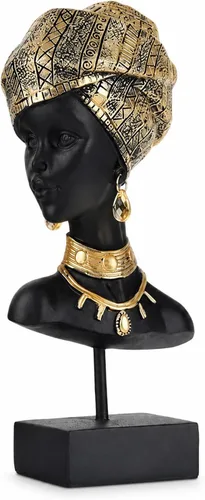 Estatua africana y esculturas para decoración del hogar, figuras tribales de dama africana, estatuas de cabeza, estatua de busto americano, acento