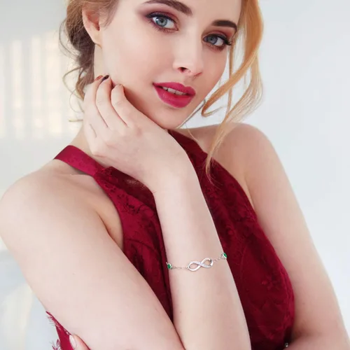 Miniatura 5 de Billie Bijoux Pulseras de amor infinito para mujer, plata de ley 925, pulsera ajustable con símbolo de amor