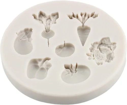 Miniatura 9 de Molde de silicona para frutas y verduras, rábano, tomate, berenjena, repollo, fresa, sandía, plátano, chocolate, fondant, para decoración