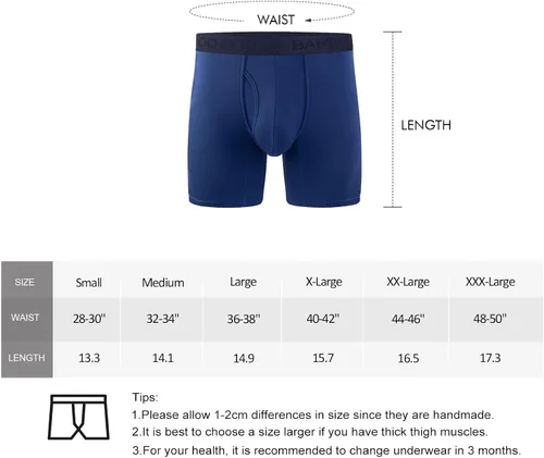 Miniatura 6 de BAMBOO COOL Ropa interior para hombre para hombre, excelente soporte en forma de U, ropa interior de viscosa de bambú suave (paquete de 4)