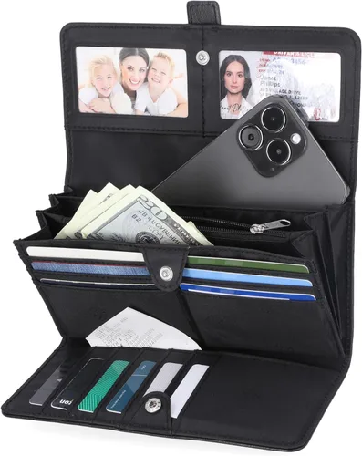 Miniatura 2 de Mundi - Cartera File Master con bloqueo RFID para mujer, con bolsillo para cambio