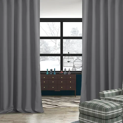 Miniatura 2 de DWCN Cortinas opacas con pestaña trasera para ventana - Cortinas opacas con bolsillo para barra para oscurecer la habitación para dormitorio/sala