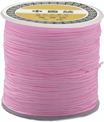 Miniatura 7 de Pandahall - Cordón de nailon para joyería de 109 yardas, cuerda de anudación china de hilo de macramé para joyería Kumihimo (vara dorada)