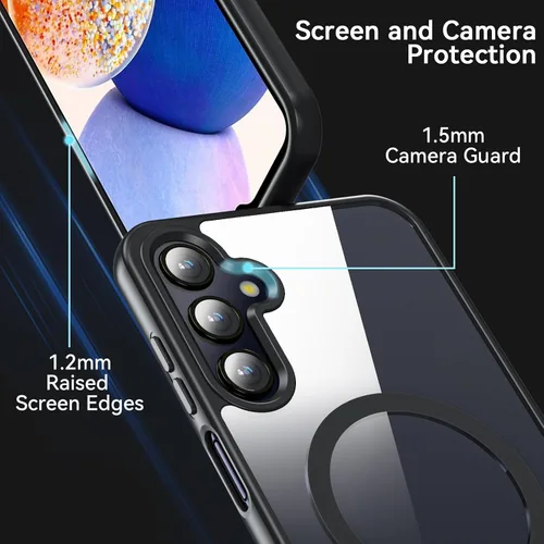 Miniatura 5 de Funda magnética para Samsung Galaxy A15, Samsung A15 5G con protector de pantalla, [protección contra caídas de grado militar] Funda protectora