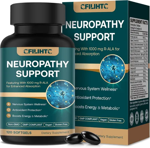 Suplemento nervioso de apoyo a la neuropatía - Suplemento avanzado de ácido R-alfa lipoico con benfotiamina, NAC y complejo B para la salud