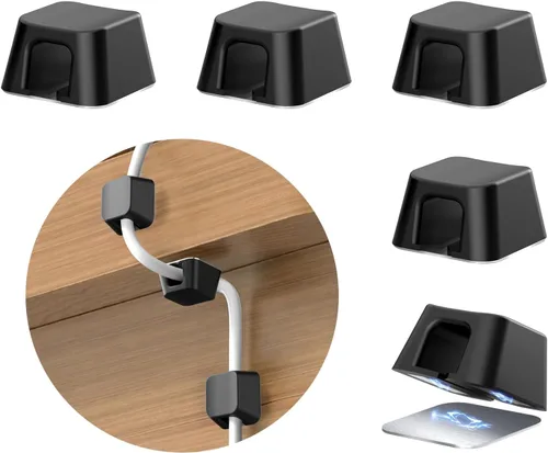 Maveek - Clip magnético para cables, paquete de 5 soportes para cables, organizador de cables magnéticos, organizador de escritorio, pared, mesa de