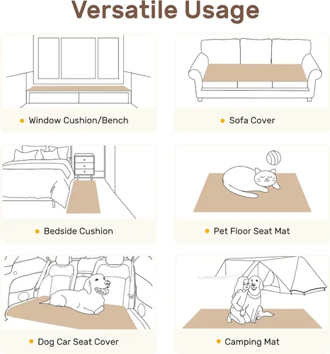 Miniatura 7 de Funda de sofá para perros, fundas de sofá lavables antideslizantes para sofá de 2 cojines, protector de sofá mullido y tapete de cama para mascotas