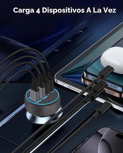 Miniatura 3 de [4 en 1] Cargador de Coche USB C, Adaptador de Encendedor de Cigarrillos de Carga Súper Rápida de 4 Puertos 90W, Dual 45W USBC y USB-A Multipuerto