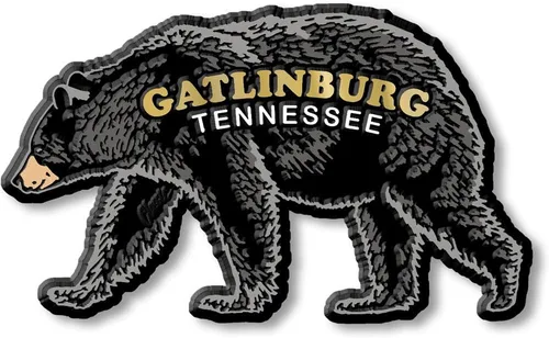 Gatlinburg - Imán de oso negro de Classic Magnets, 4.1 x 2.5 pulgadas, recuerdos y regalos coleccionables de goma 3D de estilo vintage fabricados en