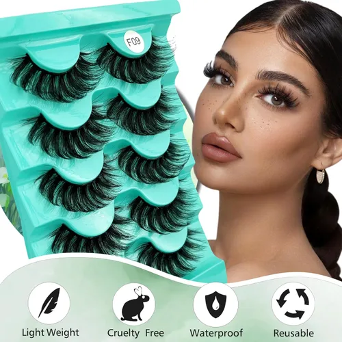 Miniatura 2 de Pestañas postizas de visón con volumen que parecen extensiones glamorosas y rizadas, paquete de 5 pares