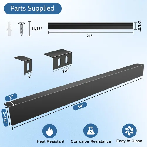Miniatura 6 de Kit para rellenar hueco trasero de estufa deslizable de 30" W10113901A con 2 piezas de cubiertas de hueco de estufa de silicona, kit de moldura