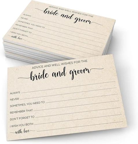 Miniatura 18 de 321Done Advice & Wishes for the Mr & Mrs, 4 x 6 pulgadas, color blanco (50 tarjetas), hecho en Estados Unidos, consejos de boda para novia, novio