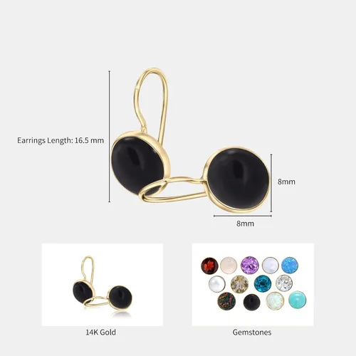 Miniatura 23 de 14K Gold Gemstone Drop Earrings - Birthstone Dangle - Solid Yellow Gold Dangle Earrings - Dainty Handmade Wedding Jewelry - Perfect Bridal or